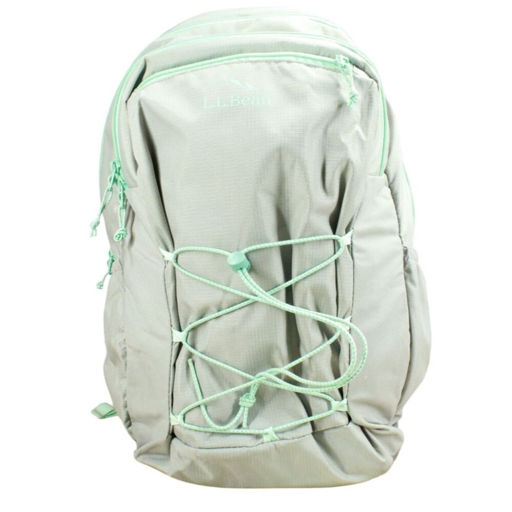 LL Bean Big Kids Gray Mint Green Comfort Carry Laptop Pack 30L School Backpack